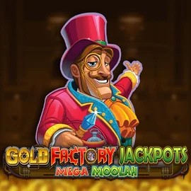 Gold Factory Jackpots Mega Moolah logo by Aurum Signature Studios at Slotexo Casino