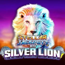 Official Jackpots logo: Stellar Jackpots with Silver Lion by Lightning Box Game at Slotexo Casino